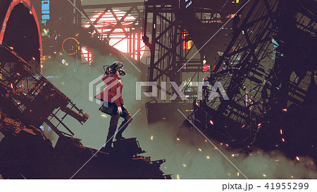 woman in the cyberpunk city woman in the cyberpunk city 41955299