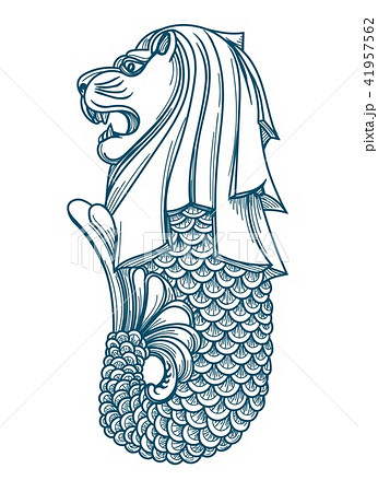 Singapore Merlion Icon Stock Illustration