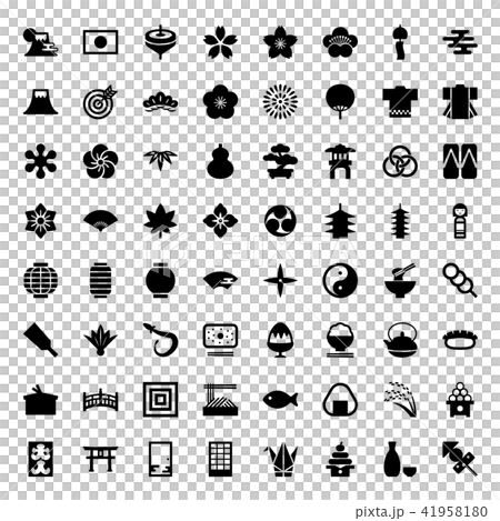 和風アイコンのセット 41958180