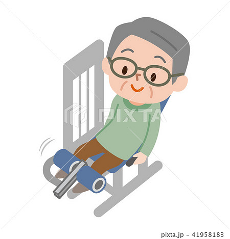 太もも　筋トレ　シニア男性 41958183