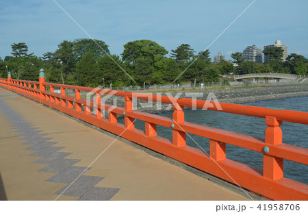 朝霧橋 宇治川の写真素材