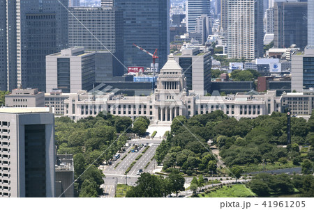 日本の東京都市景観　国会などを望む 41961205