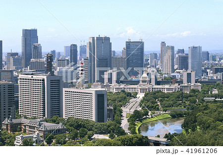 日本の東京都市景観　霞が関の官庁街などを望む 41961206