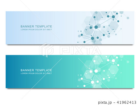 Vector banners design for medicine, science and digital technology. Molecular structure background Vector banners design for medicine, science and digital technology. Molecular structure background 41962413
