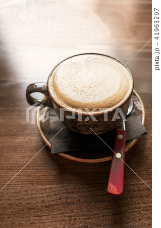 Cup of Cappuccino Coffee From Above 41963297