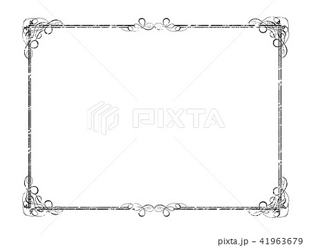 チョークタッチのバロック調フレーム クラシカルオーナメント 飾り罫 白黒 モノクロのイラスト素材 チョークタッチのバロック調フレーム クラシカルオーナメント 飾り罫 白黒 モノクロのイラスト素材