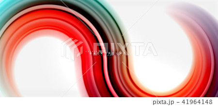 Rainbow fluid color line abstract background - swirl and circles, twisted liquid colours design 41964148