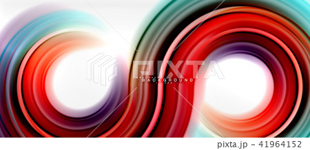 Rainbow fluid color line abstract background - swirl and circles, twisted liquid colours design 41964152