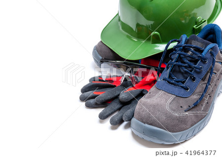 Work safety equipment on white background 41964377