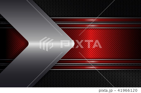Geometric black background with a textured red frame with edging and an arrow of metallic hue. Geometric black background with a textured red frame with edging and an arrow of metallic hue. 41966120