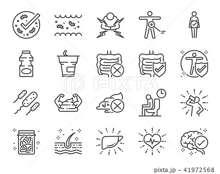 Probiotics icon set.  41972568