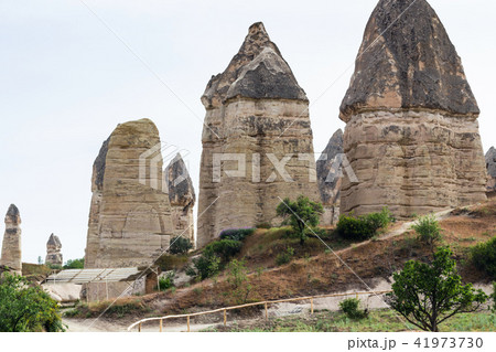 fairy chimney rocks in Goreme National Park fairy chimney rocks in Goreme National Park 41973730