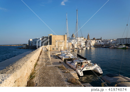 Boats in Monopoli port, Castle of Carlo V, Italy 41974074