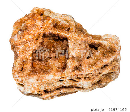 Wulfenite crystals on rough rock isolated Wulfenite crystals on rough rock isolated 41974166