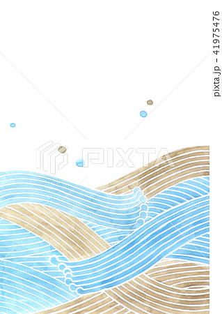 背景素材　波模様　手描き　水彩画 41975476