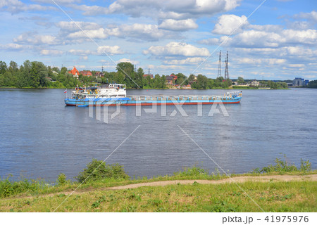 Cargo ship on the Neva river. 41975976