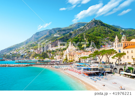 Amalfi cityscape on coast line of mediterranean sea, Italy 41976221