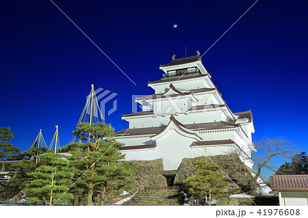 鶴ヶ城冬景色夜景（荒城の月） 41976608