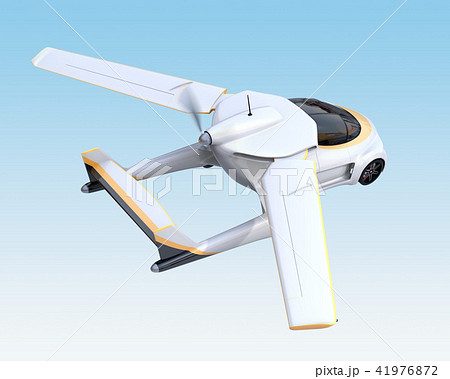 空を飛ぶフライングカー（空飛ぶ車）のコンセプトイメージ 41976872