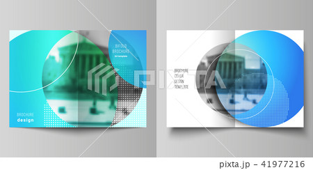 The vector layout of two A4 format cover mockups design templates for bifold brochure, magazine 41977216