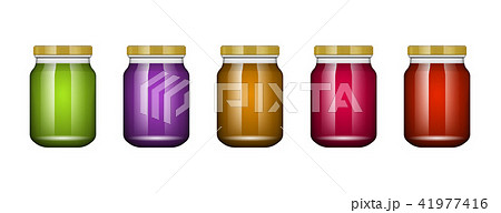 Glass jar with jam and configure. Vector illustration. Packaging collection. Label for jam. Bank Glass jar with jam and configure. Vector illustration. Packaging collection. Label for jam. Bank 41977416