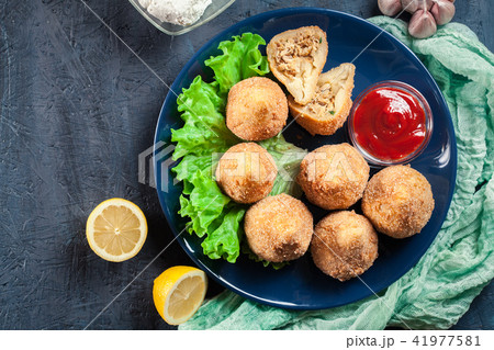 Coxinha. Fried croquette with chicken 41977581