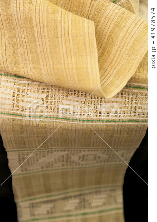 Balkans folk embroidery fabric detail Balkans folk embroidery fabric detail 41978574