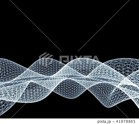 数式によるワイヤーフレームの背景のイラスト素材