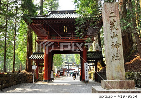 日光二荒山神社楼門と参道 41979554