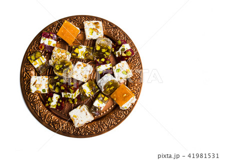Various Turkish delights on a copper plate 41981531