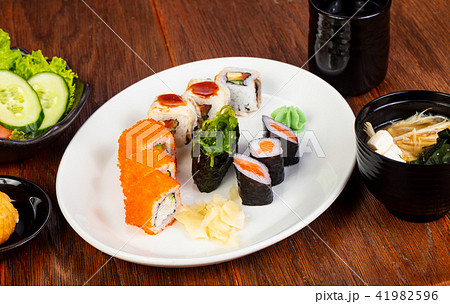 Japanese sushi and roll set Japanese sushi and roll set 41982596