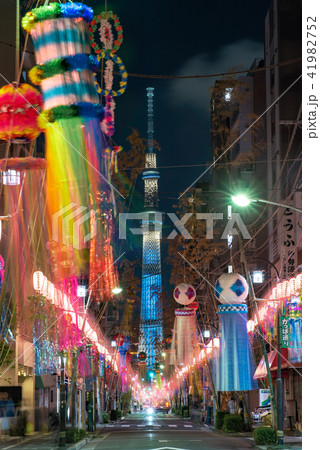 下町七夕まつり かっぱ橋本通りの写真素材