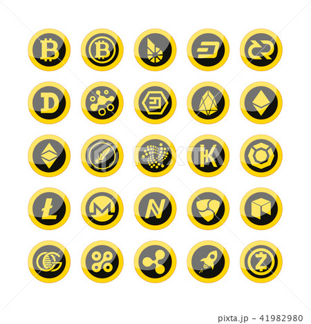 Cryptocurrency Buttons. Set on a White Background. Cryptocurrency Buttons. Set on a White Background. 41982980
