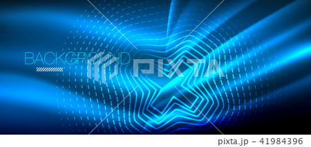 Neon glowing wave, magic energy and light motion background. Wallpaper template, hi-tech future Neon glowing wave, magic energy and light motion background. Wallpaper template, hi-tech future 41984396