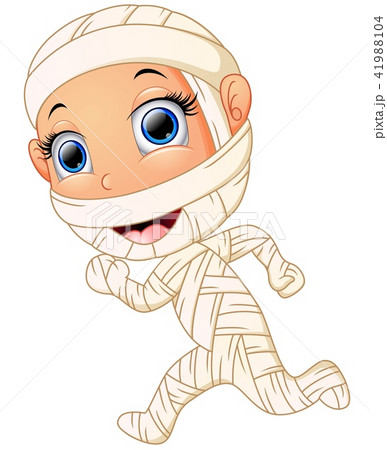 Happy kid wearing mummy costume 41988104