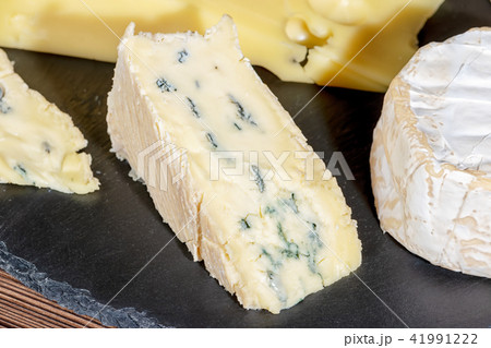 portion of delicious blue cheese with mold portion of delicious blue cheese with mold 41991222