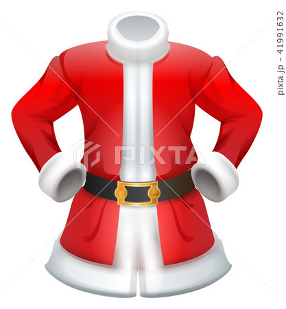 Red fur coat traditional Santa Claus clothes 41991632
