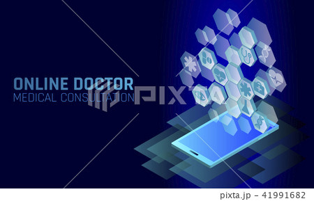 Doctor online medical app mobile applications. Digital healthcare medicine diagnosis concept banner 41991682