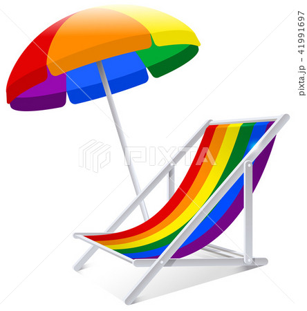 Rainbow lgbt umbrella and chair 41991697