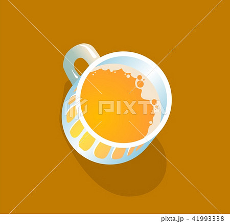 Beer mug top view. Flat vector illustration. Isolated on brown background 41993338