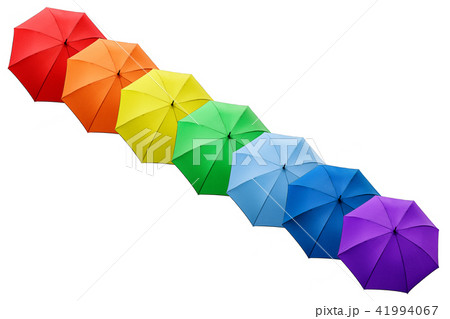 Rainbow umbrella isolated. White background Rainbow umbrella isolated. White background 41994067