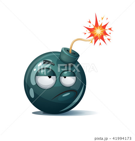 Cute, funny, crazy - cartoon bomb character. Cute, funny, crazy - cartoon bomb character. 41994173