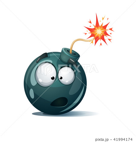Cute, funny, crazy - cartoon bomb character. Cute, funny, crazy - cartoon bomb character. 41994174