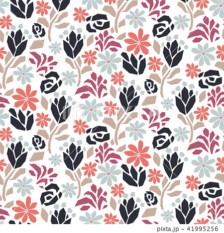 Cut out dense paper flower blue rose seamless vector pattern. Cut out dense paper flower blue rose seamless vector pattern. 41995256