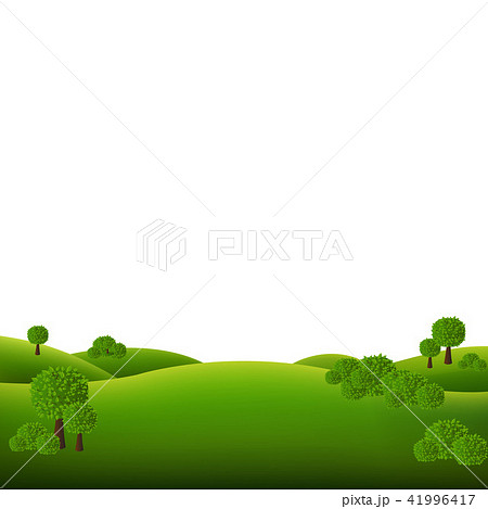 Green Landscape Isolated White Background 41996417
