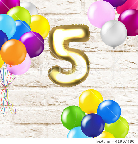 Birthday 5 Years Card With Brick Wall Birthday 5 Years Card With Brick Wall 41997490