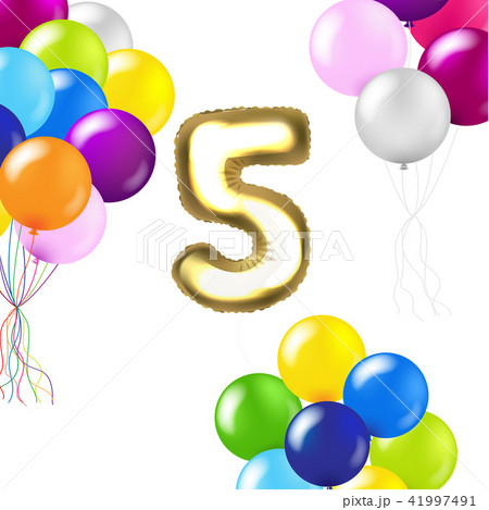 Birthday 5 Years Card With White Background 41997491