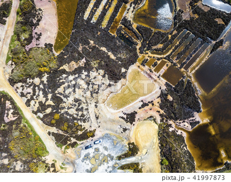 The colourful remains of the former copper mine Parys Mountain near Amlwch on the Isle of Anglesey 41997873
