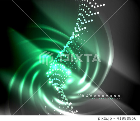 Neon glowing techno lines, hi-tech futuristic abstract background template with square shapes 41998956