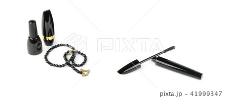 Cosmetics and beads isolated on white background. Cosmetics and beads isolated on white background. 41999347